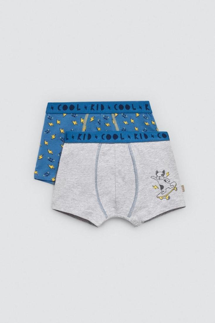 Pacote com 2 boxers infantis de algodão estampados da Kids Cool Kid
