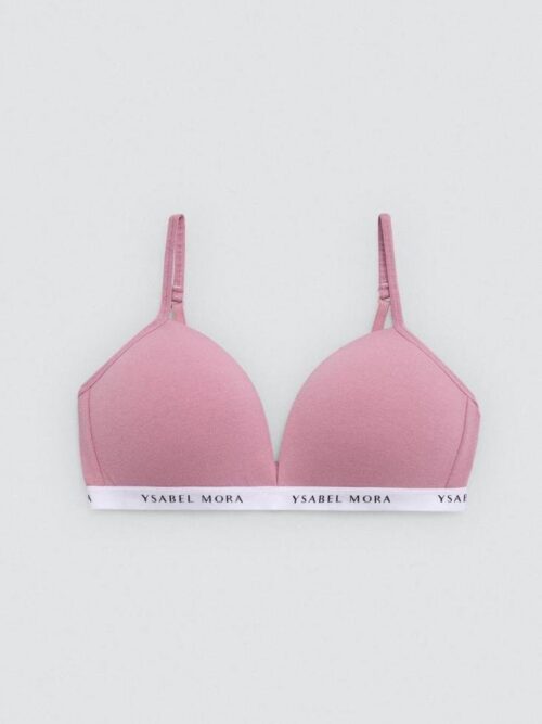 Soutien juvenil de algodão rosa sem aro