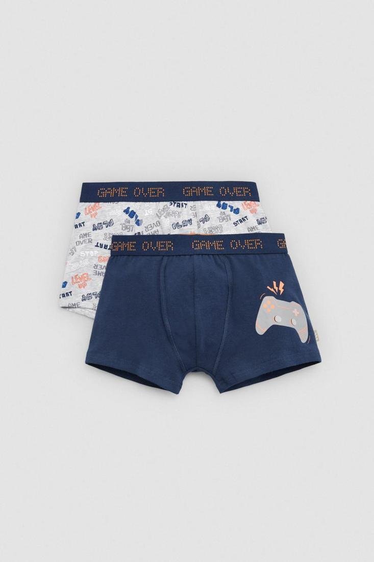 Pacote de 2 boxers juvenis de algodão com estampas Gamer