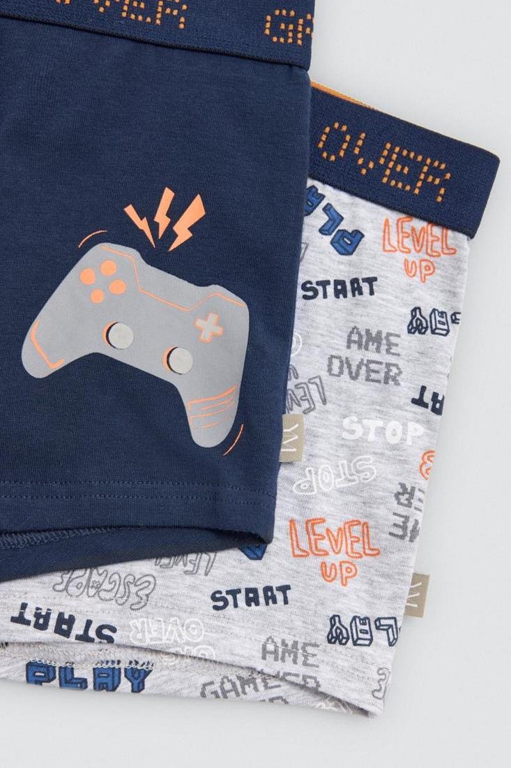 Pacote de 2 boxers juvenis de algodão com estampas Gamer - Image 2