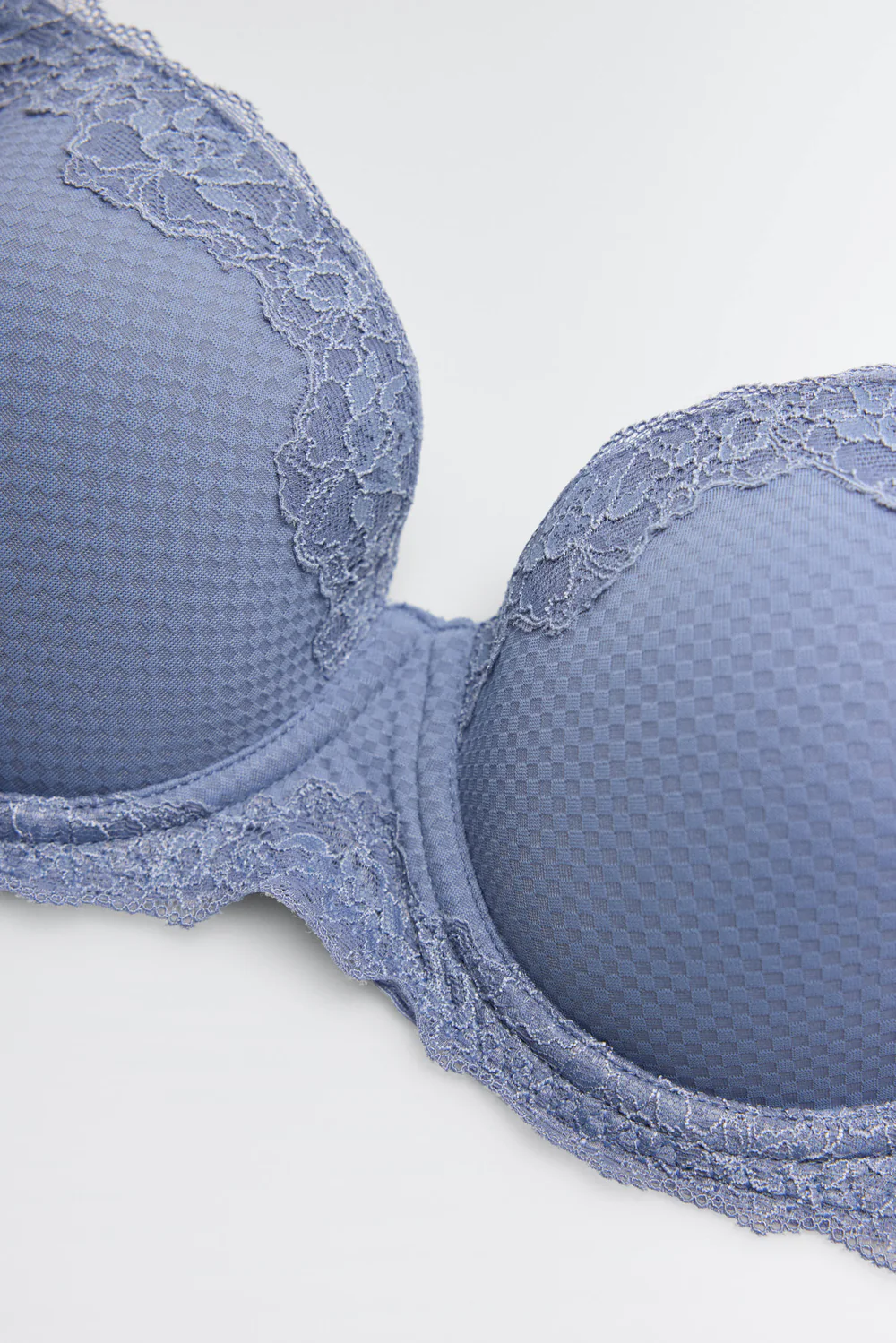 Sutiã com aro e bojo, renda azul, copas B e C - Image 11