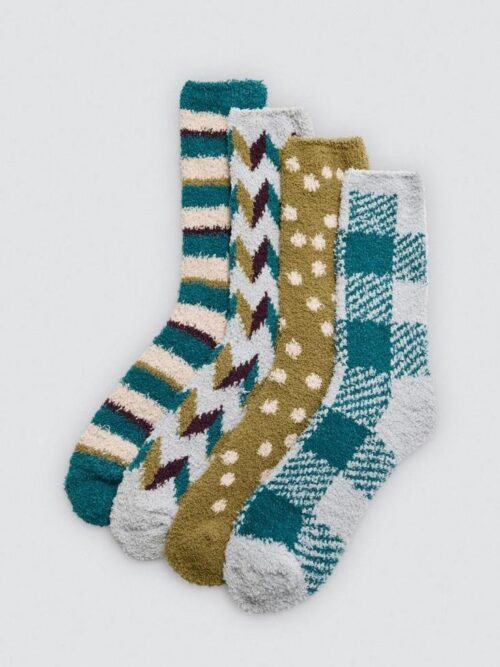 Meias de flanela estampadas com padrões