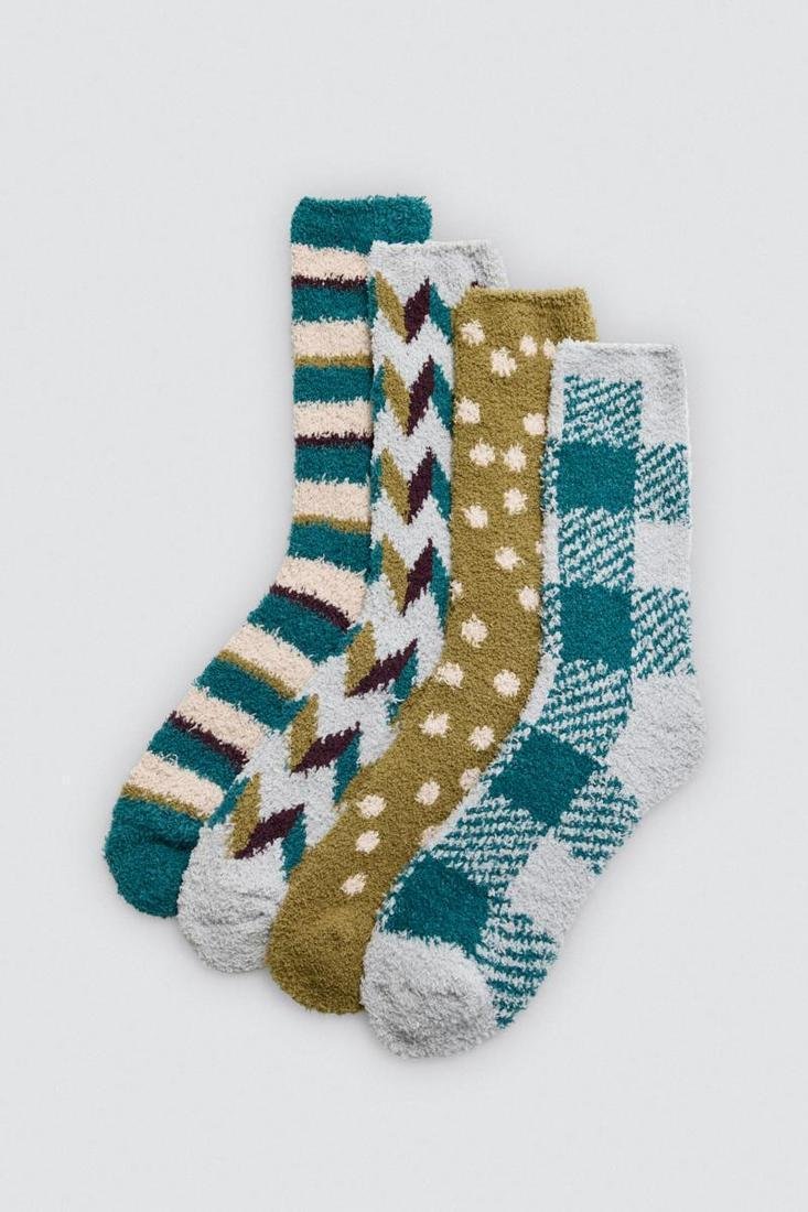 Meias de flanela estampadas com padrões