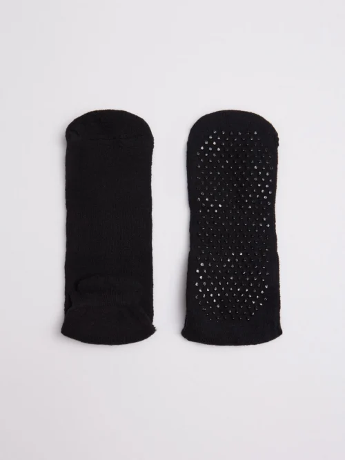 Meias para ioga e pilates em algodão preto