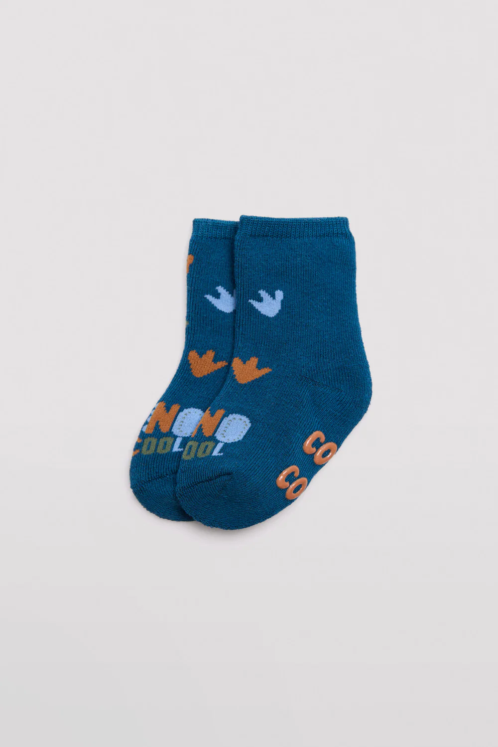 Pacote de 2 meias térmicas antiderrapantes para bebê com estampas de dinossauros - Image 2