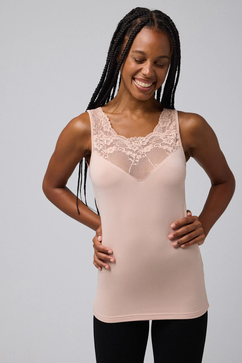 Camisola térmica de renda sem mangas - Image 5