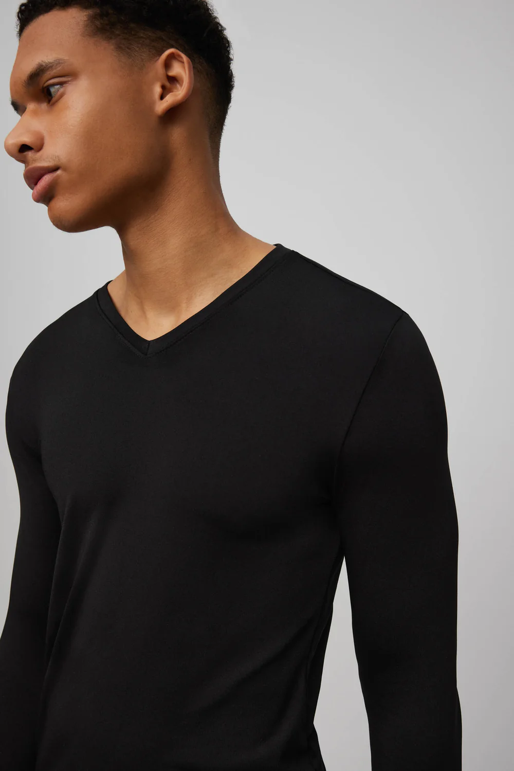 Camisola térmica de manga comprida com decote em V - Image 7